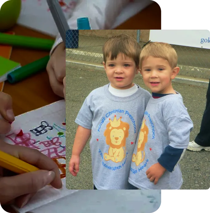 Two kids at school smiling